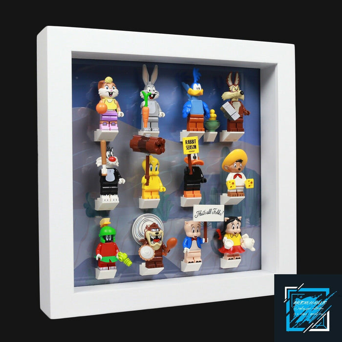 Brickohaulic White Display Frame Case for Looney Tunes Minifigures 71030