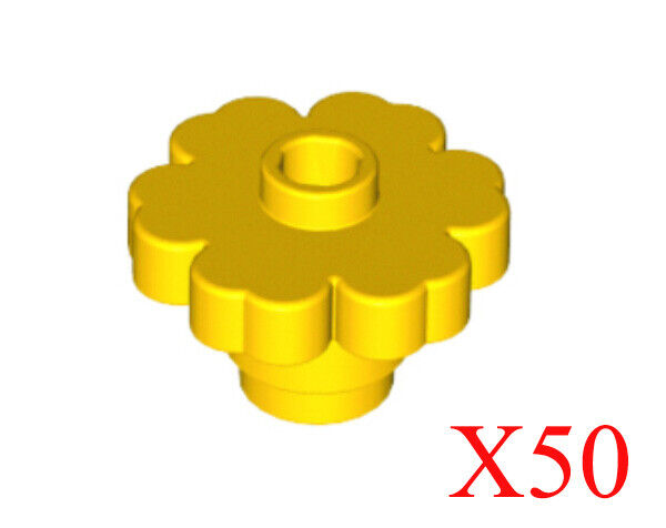 Lego Yellow Plant Flower 2 x 2 Rounded - Open Stud Parts Pieces Lot Of 50