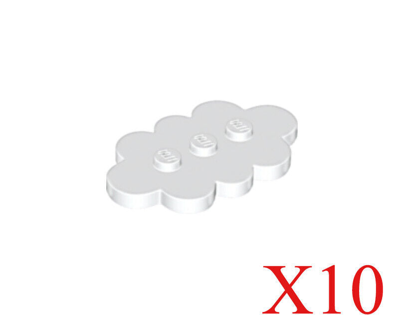 Lego White Tile Modified 3 x 5 Cloud Parts Pieces Lot of 10