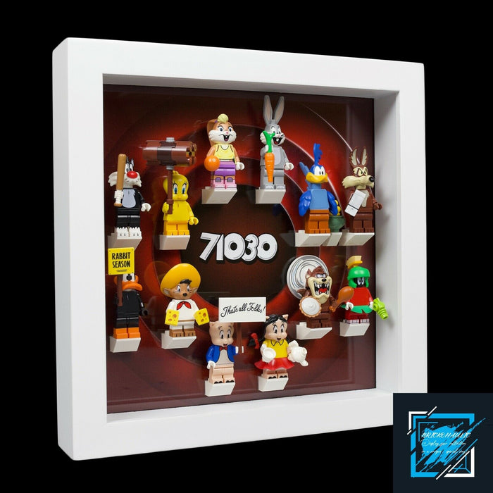 Brickohaulic White Display Frame Case for Looney Tunes Minifigures 71030