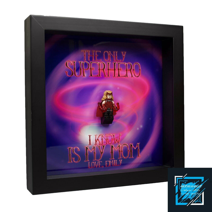 Brickohaulic Personalized Frame Scarlet Witch Minifigure Mother, Mom, Wife Gift