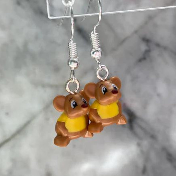 Brickohaulic Gus the Mouse Drop Earrings Handmade with LEGO® Bricks Parts