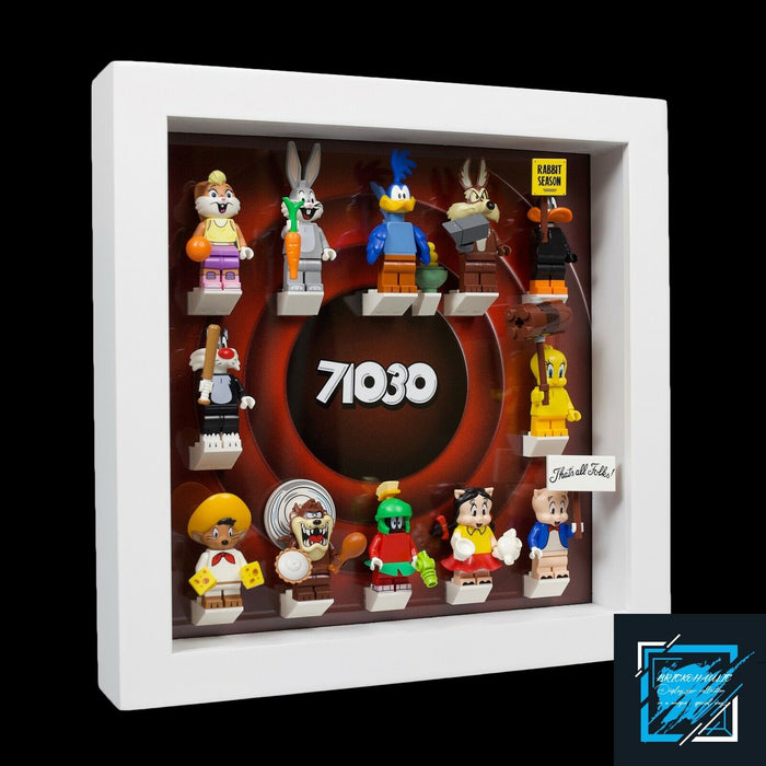 Brickohaulic White Display Frame Case for Looney Tunes Minifigures 71030