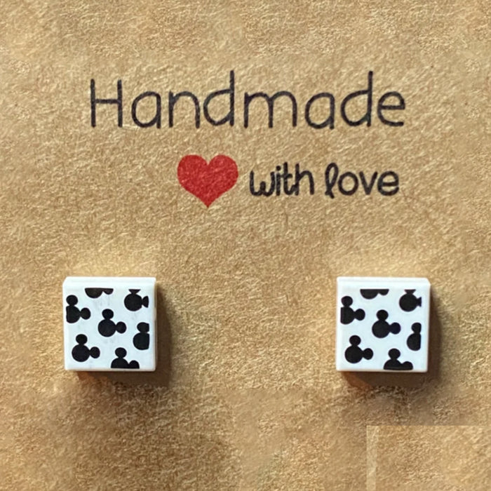 Brickohaulic Mouse Stud Earrings Handmade with LEGO® Bricks Parts