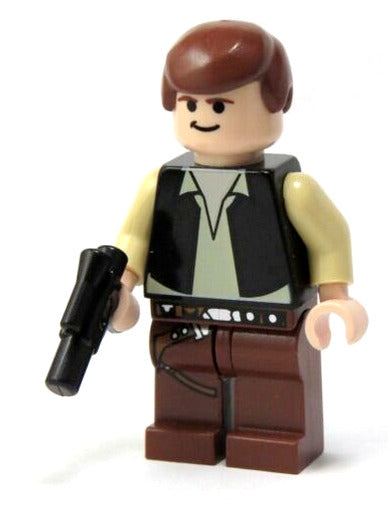 Lego Han Solo 10188 10179 8038 Black Vest, Light Flesh Star Wars Minifigure
