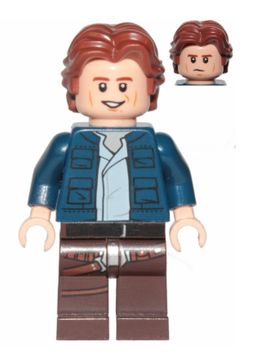 Lego Han Solo 75243 Wavy Hair, Smile - Frown Face Star Wars Minifigure