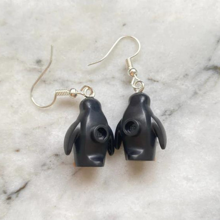 Brickohaulic Penguin Drop Earrings Handmade with LEGO® Bricks Parts