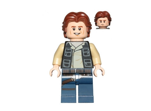 Lego Han Solo 75159 75290 Dark Blue Legs Wavy Hair Star Wars Minifigure