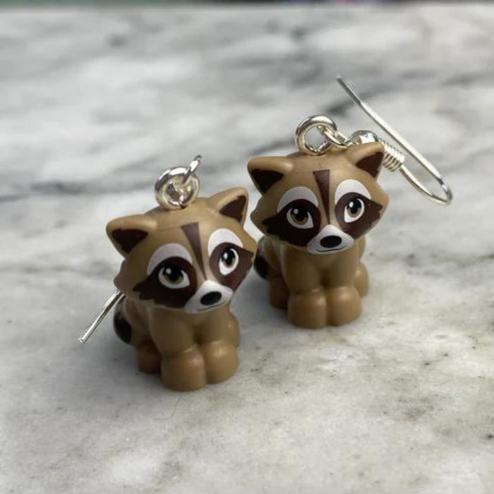 Brickohaulic Raccoon Earrings Handmade with LEGO® Bricks Parts