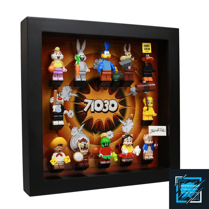 Brickohaulic Black Display Frame Case for Looney Tunes Minifigures 71030