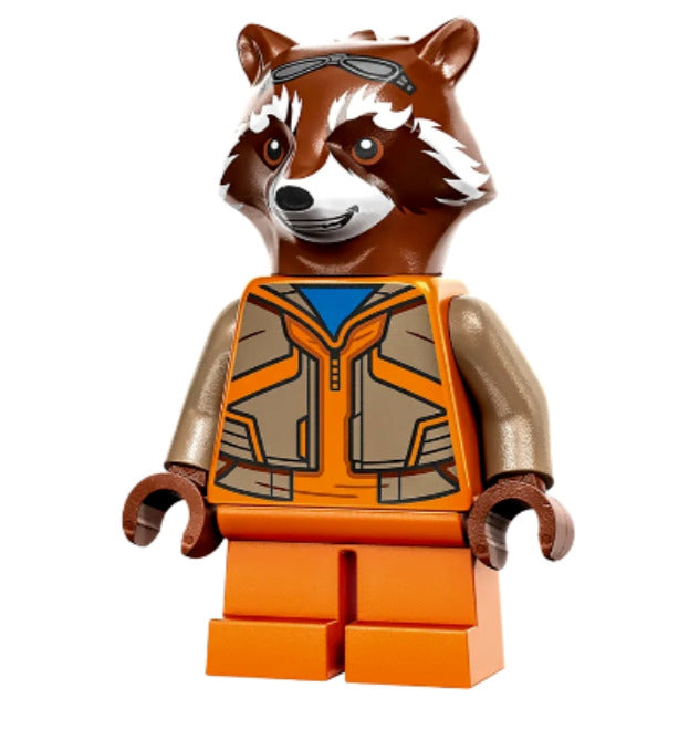 Lego Rocket Raccoon 76243 Orange and Dark Tan Outfit Super Heroes Minifigure