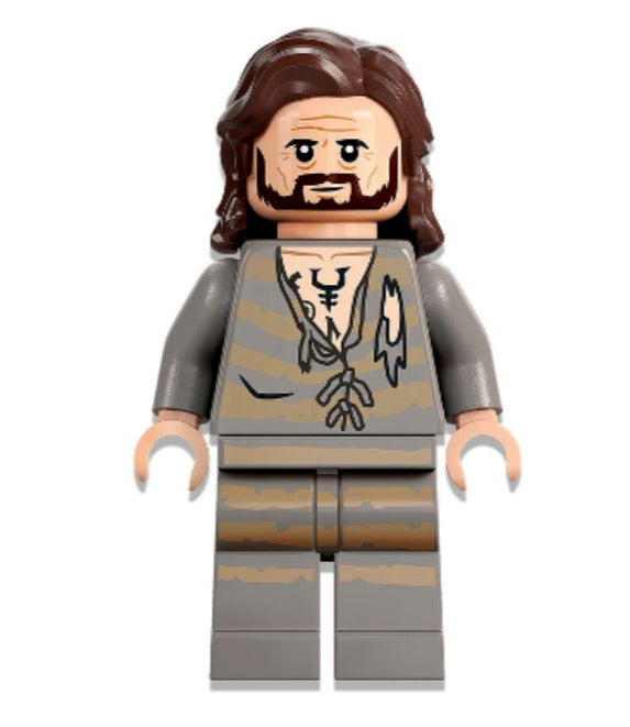 Lego Sirius Black 76401 Dark Brown Hair Light Gray Shirt Harry Potter Minifigure