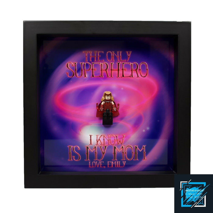 Brickohaulic Personalized Frame Scarlet Witch Minifigure Mother, Mom, Wife Gift