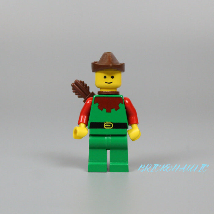 Lego Forestman 6066 6042 Red, Brown Hat, Red Feather, Quiver, Castle Minifigure