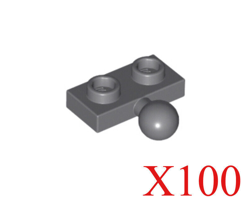 Lego Dark Bluish Gray Plate Modified 1 x 2 with Towball on Side Parts Lot of 100