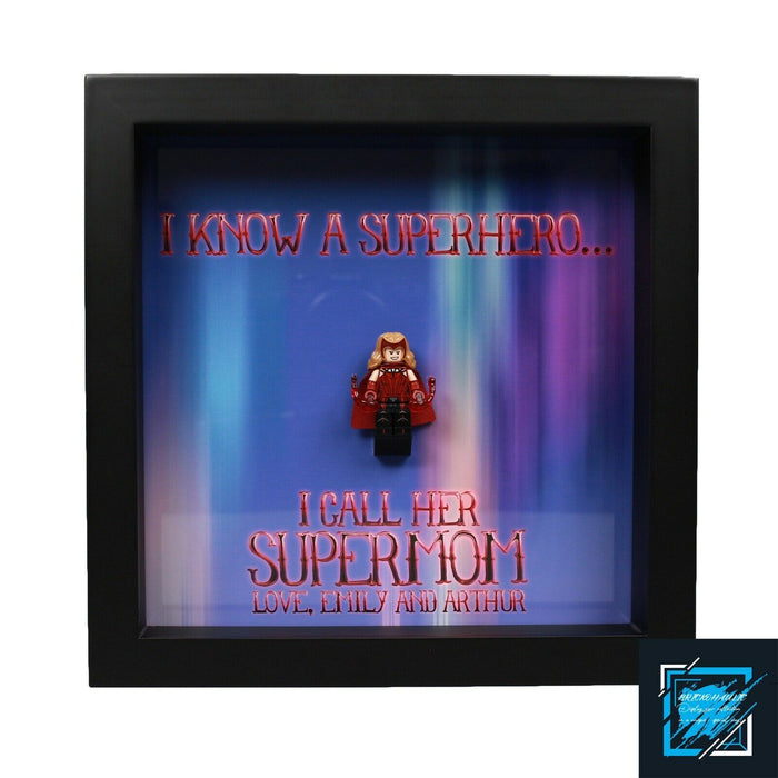 Brickohaulic Personalized Frame Scarlet Witch Minifigure Mother, Mom, Wife Gift