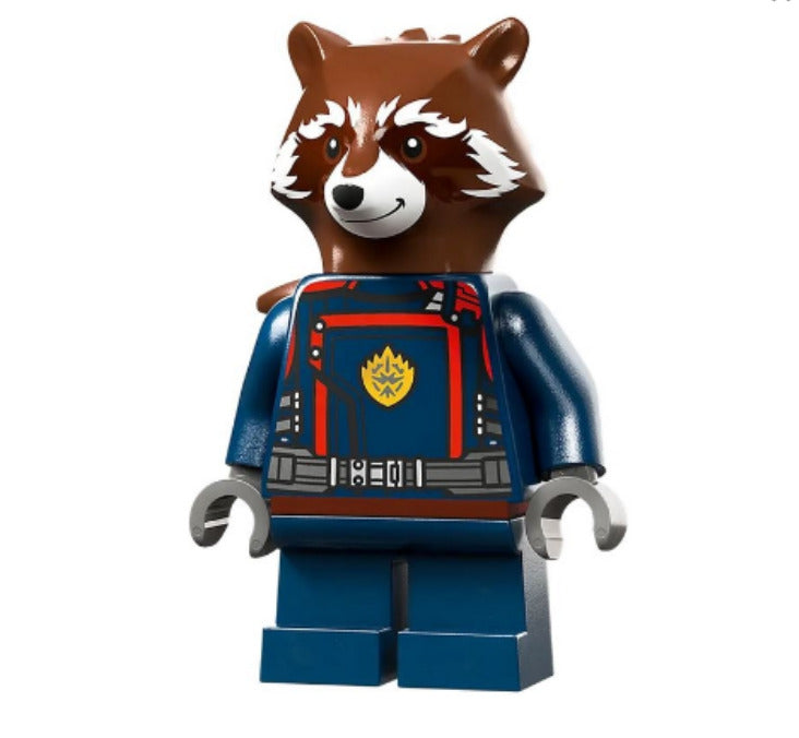 Lego Rocket Raccoon 76254 Dark Blue Suit Brown Head Super Heroes Minifigure