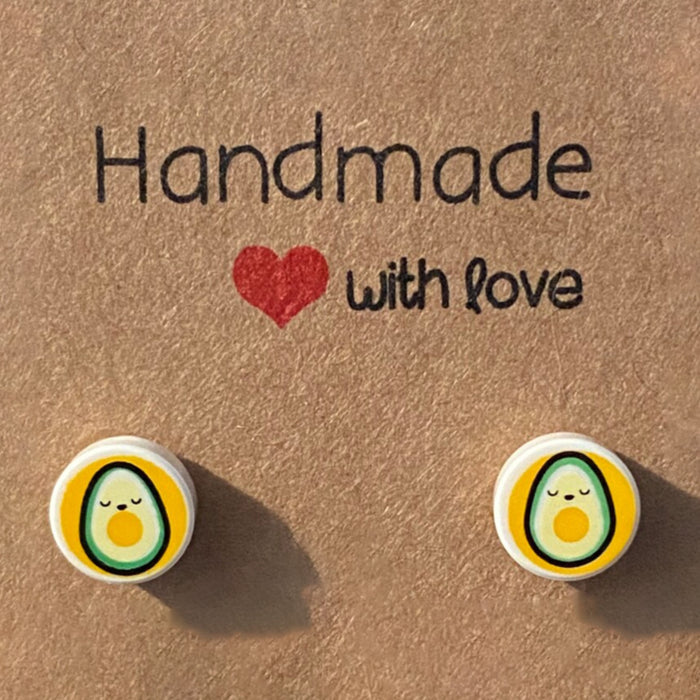 Brickohaulic Avocado Stud Earrings Handmade with LEGO® Bricks Parts