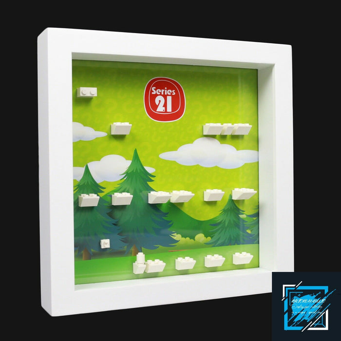 Brickohaulic White Display Frame Case for Series 21 Minifigures 71029