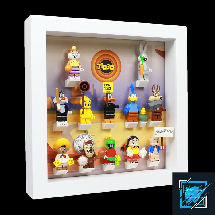 Brickohaulic White Display Frame Case for Looney Tunes Minifigures 71030