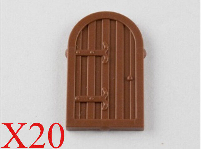 Lego Reddish Brown Window 1 x 2 x 2 2/3 Shutter with Rounded Top Parts Lot of 20