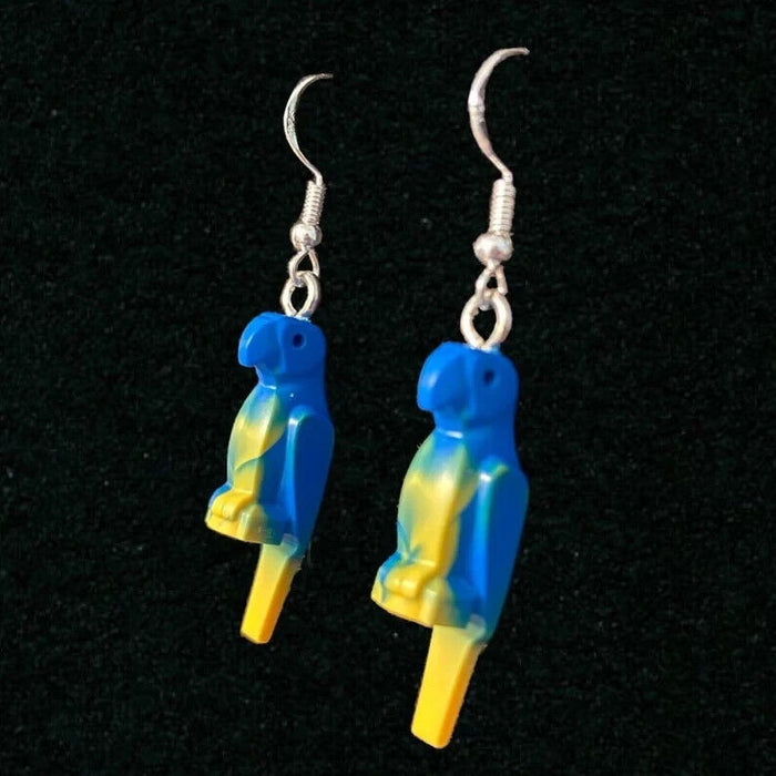 Brickohaulic Parrot Dangle Earrings Handmade with LEGO® Bricks Parts