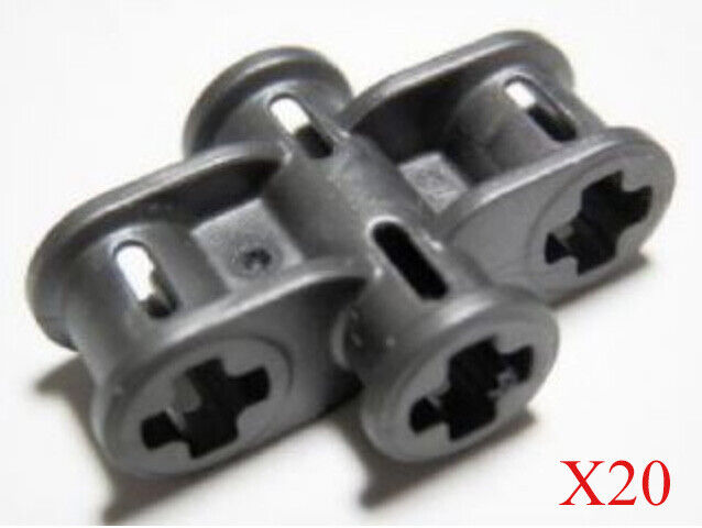 Lego Pearl Dark Gray Technic Axle Connector 2 x 3 Quadruple Parts Lot of 20