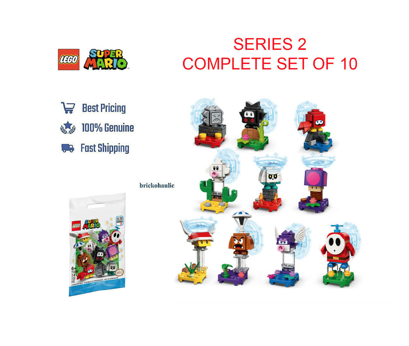 Lego Super Mario 71386 Character Packs Series 2 Complete Set of 10 Sealed Bags