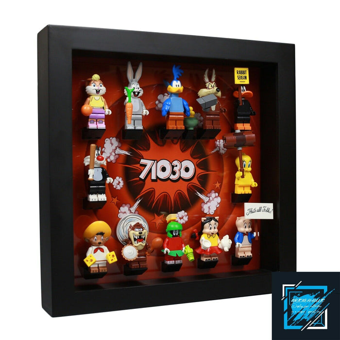 Brickohaulic Black Display Frame Case for Looney Tunes Minifigures 71030