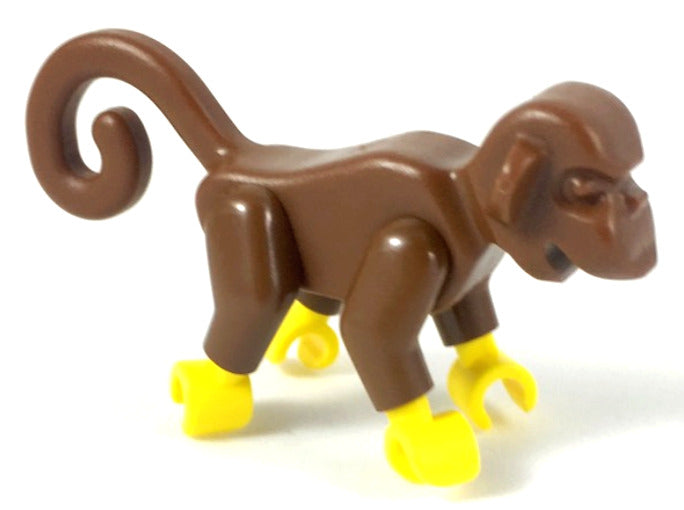 Lego Reddish Brown Monkey with Yellow Hands and Feet Animal Minifigure