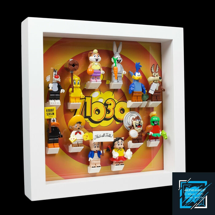 Brickohaulic White Display Frame Case for Looney Tunes Minifigures 71030