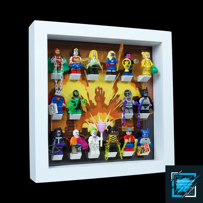 Brickohaulic White Display Frame for DC Super Heroes Minifigures 71026