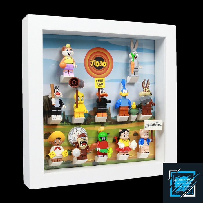 Brickohaulic White Display Frame Case for Looney Tunes Minifigures 71030