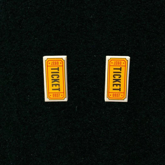 Brickohaulic Ticket Stud Earrings Handmade with LEGO® Bricks Parts