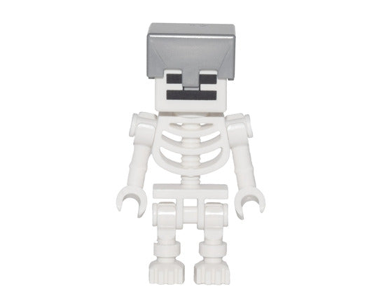 Lego Skeleton 21127 Cube Skull Flat Silver Helmet Minecraft Minifigure