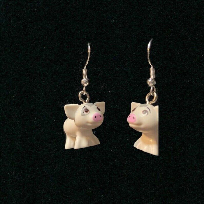 Brickohaulic Moana Pig Dangle Earrings Handmade with LEGO® Bricks Parts