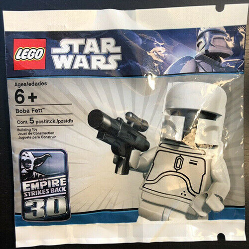 Lego Boba Fett White Star Wars Minifigure Rare Polybag New Sealed