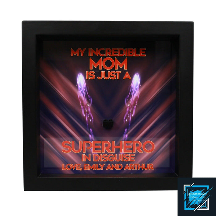 Brickohaulic Personalized Frame Captain Marvel Minifigure Mother, Mom, Wife Gift