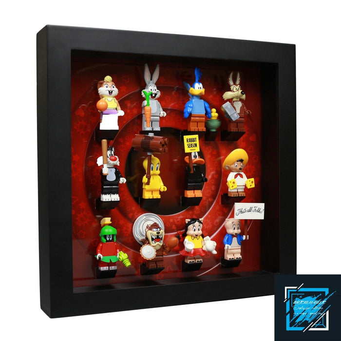 Brickohaulic Black Display Frame Case for Looney Tunes Minifigures 71030