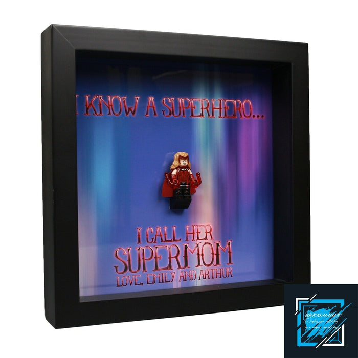 Brickohaulic Personalized Frame Scarlet Witch Minifigure Mother, Mom, Wife Gift