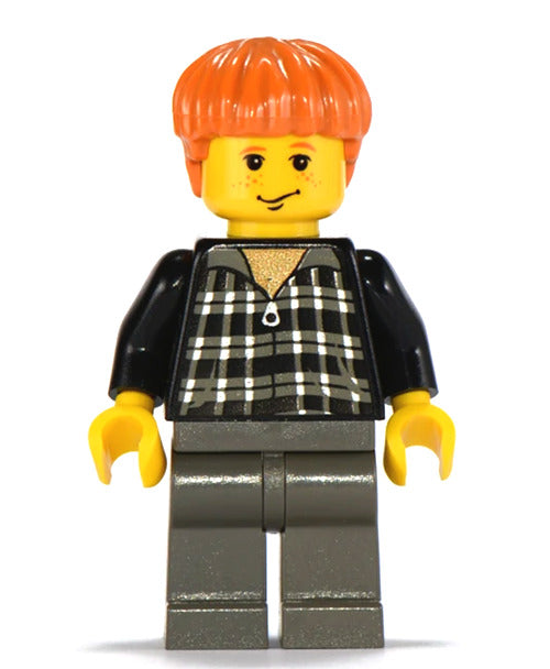 Lego Ron Weasley 4727 Black and White Plaid Shirt Harry Potter Minifigure