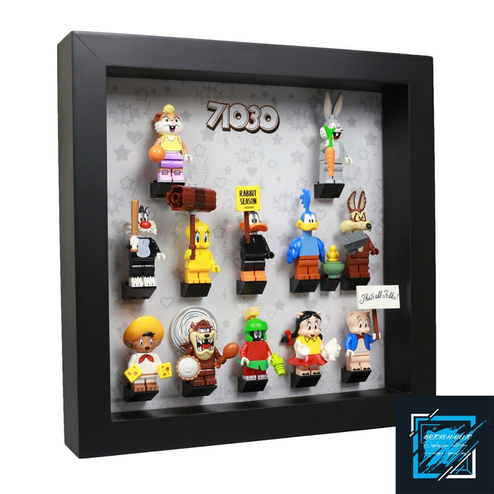 Brickohaulic Black Display Frame Case for Looney Tunes Minifigures 71030