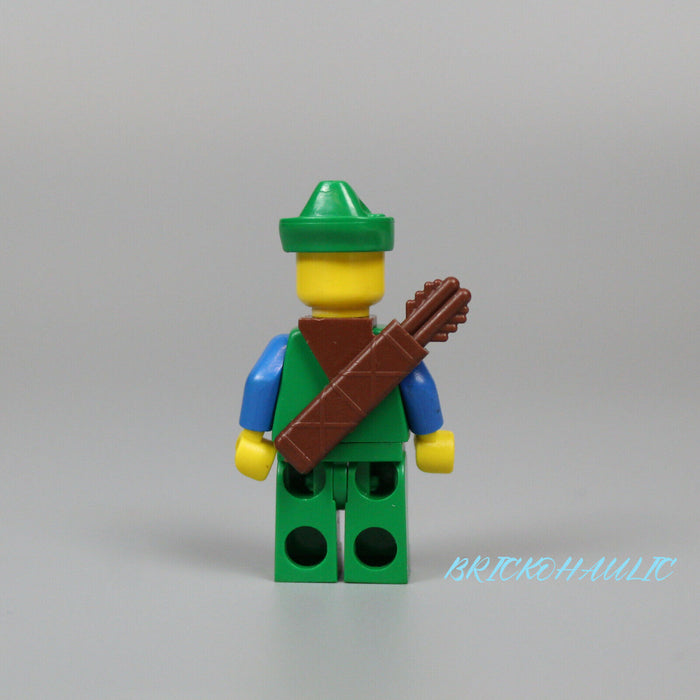 Lego Forestman 6077 Blue, Green Hat, Blue Feather, Quiver Castle Minifigure