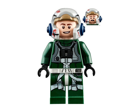 Lego Rebel Pilot A-wing Arvel Crynyd 75275 Dark Green Star Wars Minifigure