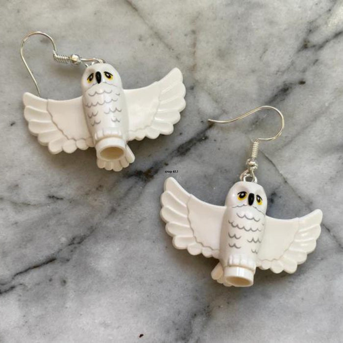 Brickohaulic Snowy Owl Earrings Handmade with LEGO® Bricks Parts