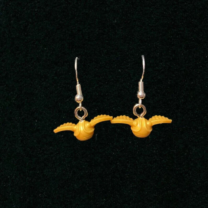 Brickohaulic Golden Snitch Dangle Earrings Handmade with LEGO® Bricks Parts