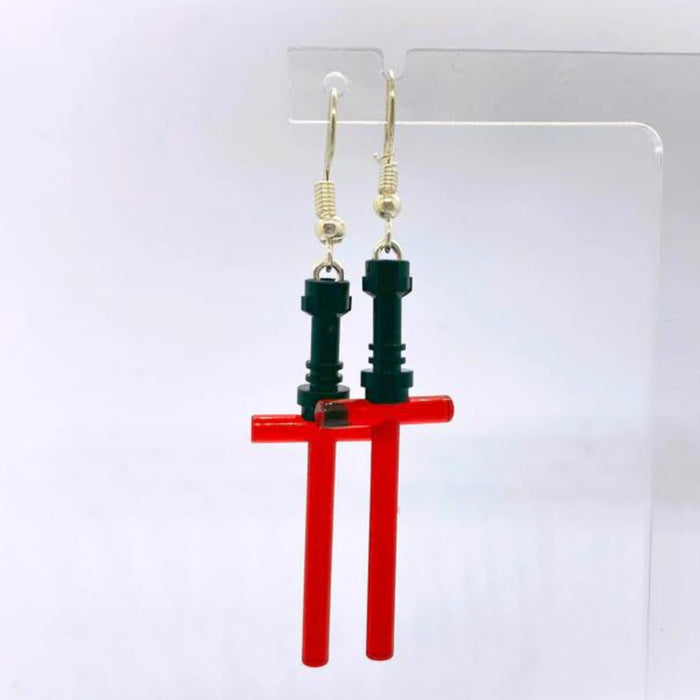 Brickohaulic Sword Saber Drop Earrings Handmade with LEGO® Bricks Parts