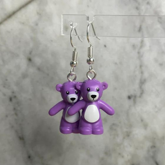 Brickohaulic Teddy Bear Earrings Handmade with LEGO® Bricks Parts