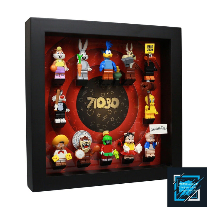 Brickohaulic Black Display Frame Case for Looney Tunes Minifigures 71030