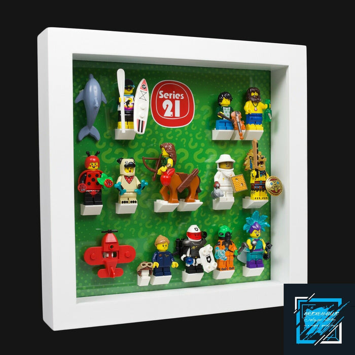 Brickohaulic White Display Frame Case for Series 21 Minifigures 71029